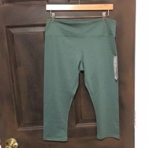 NEW NWT women’s GLYDER Mantra Crop SLVR PN yoga exercise leggings Large